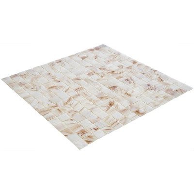The Mosaic Factory Amsterdam carrelage mosaïque 32.2x32.2cm pour mur et sol intérieur et extérieur carré verre Crème