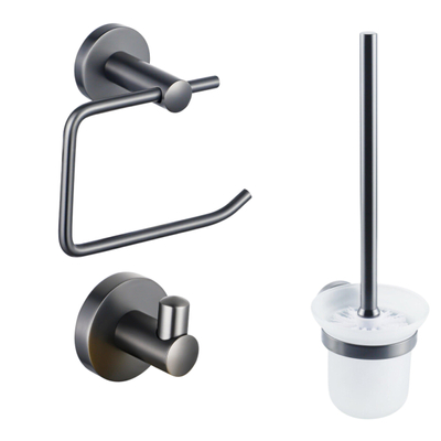 Fortifura Calvi toiletset 3-delig - PVD - geborsteld gunmetal (antraciet)