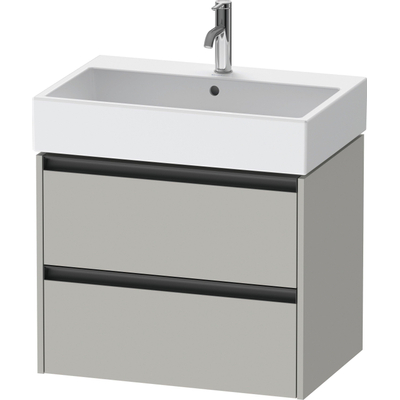 Duravit Ketho.2 Wastafelonderbouwkast - met 2 laden - 68.4x46x54.9cm - met grepen antraciet - betongrijs mat