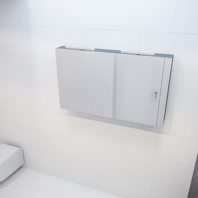 Mondiaz CUBB Armoire de toilette avec miroir - 120x70cm - 2 portes - Dark Grey (Gris)