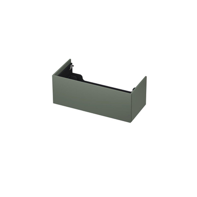 INK Wastafelonderkast - 100x45x37.6cm - 1 lade - push to open - met recht opdekfront - MDF lak - Mat beton groen