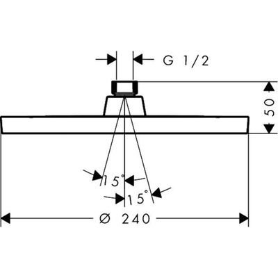 Hansgrohe Activera S pomme de douche 240 - 1jet - EcoSmart+ - mat noir