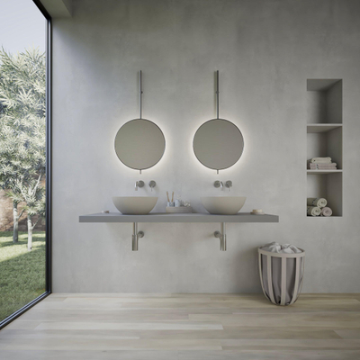 Ideavit Solidthin vasque à poser - 39x39x14.5cm - Solid surface - Ronde - Gris mat