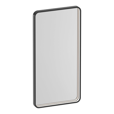 BRAUER Sapphire miroir 80 rectangulaire arrondi cadre gunmetal avec éclairage LED direct avec fonction de variation et de couleur et télécommande