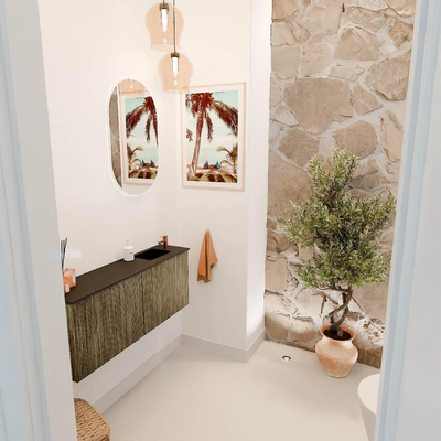 Mondiaz JOYA 100cm toiletmeubel - kleur Dusk - Wastafel FAYE positie Rechts 1 kraangat kleur Urban.