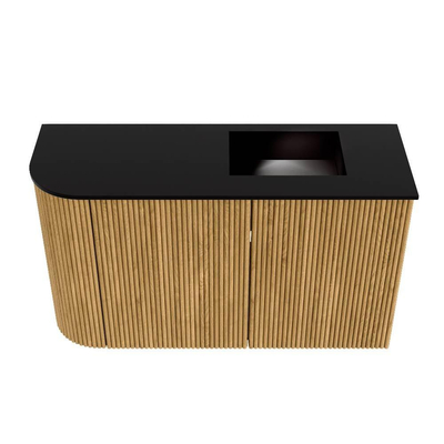 Mondiaz JOYA 71.6cm toiletmeubel - ronding links kleur Oak - Wastafel FAYE positie Rechts Zonder kraangat kleur Urban.