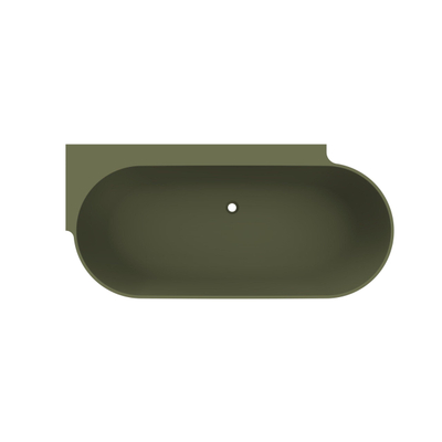 Arcqua Havana Baignoire demi-îlot - 170x80cm - gauche - vert mat