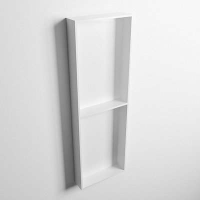 Mondiaz Easy nis 29.5x149.5x8cm voor Inbouw/opbouw 2 open vakken Solid surface Talc/Talc