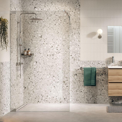Sealskin Pure Paroi de douche à l'italienne - 120x200cm - verre clair - 8mm - traitement anticalcaire - argent brillant