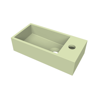 Arcqua Flair fontein - 36x18x9cm - cast marble - 1 kraangat - rechts - mat pastel groen