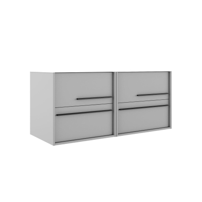 Saniclass Prime Essential Meuble sous lavabo - 120x55x46cm - 4 tiroirs - Poignée standard - MDF - mat greige (gris)