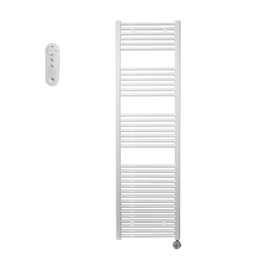 Sanicare HVS Elektrische Radiator - 172x45cm - 920W - met afstandsbediening - thermostaat - chroom - rechtsonder - wit