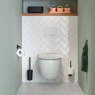 Tiger Carv Toiletrolhouder - zonder klep - zwart