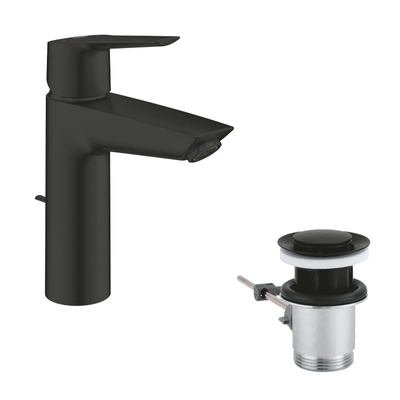 Grohe Start QuickFix Robinet de lavabo - montage apparente - bec 12,1 cm - taille M - noir mat