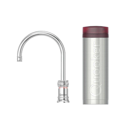Quooker Classic Nordic Round kokendwaterkraan - draaibare uitloop - PRO3 reservoir - Warm / kokend water - Chroom