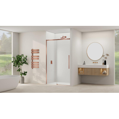 Van Rijn Products ST09 Schuifdeur vast deel - 157.5x200cm - helder glas - soft-close - incl. Koper Geborsteld