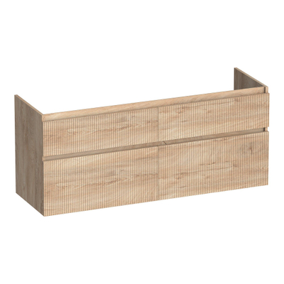 BRAUER Delight Wavy wastafelonderkast 140 4 softclose lades - greeploos - 2 sifon uitsparingen - Forest Wheat