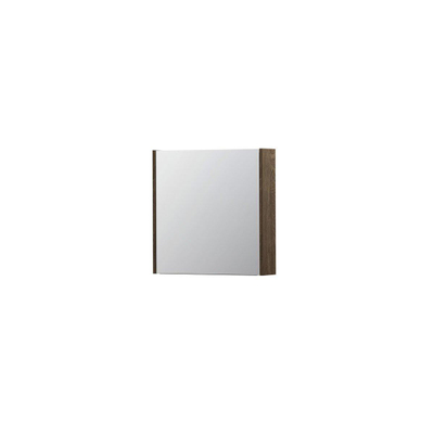INK SPK1 spiegelkast – 60x60x14 cm – 1 deur, dubbelzijdige spiegeldeurr – Massief eiken Charcoal