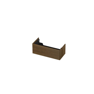 INK Wastafelonderkast - 100x45x37.6cm - 1 lade - push to open - verticaal gefreesd Eiken - Ash grey