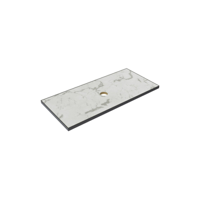 Thebalux Type wastafelblad 100x46cm frame mat zwart Keramiek Marble Carrara