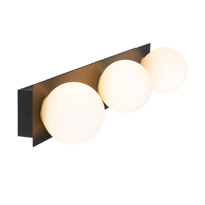 QAZQA Cederic applique murale Moderne - 48 cm - noir - IP44 - 3 lumières