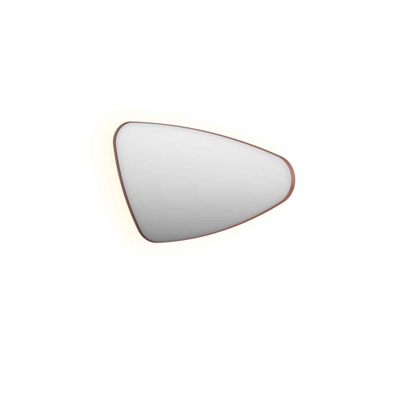 INK SP23 Miroir - 100x4x60cm - LED en bas et en haut à changement de couleur - dimmable - organique - dans un cadre en acier - droite aluminium cuivre brossé