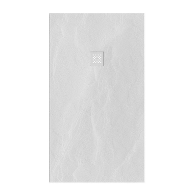 BRAUER Relievo Crag Douchebak 160x90cm antislip antibacterieel mineraalmarmer mat wit