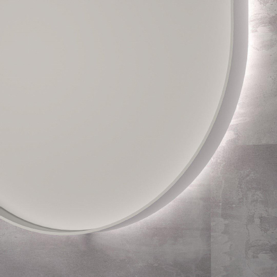 Ink spiegels miroir sp21 ovale dans un cadre en acier, y compris indir led. chauffage. couleur changeante. dimmable et interrupteur 80x40cm blanc mat