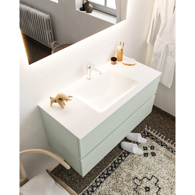 Mondiaz VICA Ensemble de meuble de salle de bain - 100cm - meuble sous-vasque gris - 2 tiroirs - lavabo cloud milieu - 1 trou de robinet - version XL 60cm haut