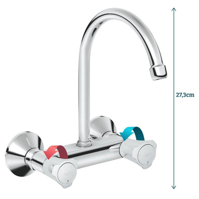 GROHE Costa L Robinet de cuisine mural avec rosaces chrome