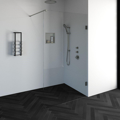 BRAUER Créer Douche à l'italienne - 120x200cm - sans profil - anti-calcaire - verre de sécurité 8mm - inox brossé