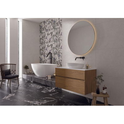 ÉCHANTILLON Terravito Melora carreau mural et de sol - 60x120cm - rectifié - Effet béton - White mat (blanc)