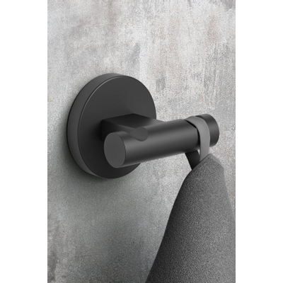 Zack SCALA Handdoekhaak - 7x6x6cm - dubbel - zwart