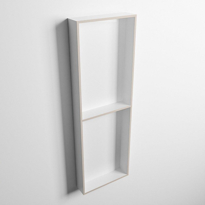 Mondiaz Easy nis 29.5x149.5x8cm voor Inbouw/opbouw 2 open vakken Solid surface Talc/Linen