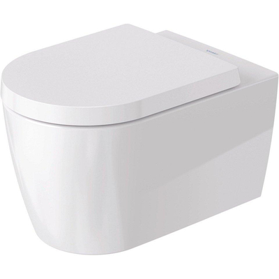 Duravit ME by Starck Pack WC avec réservoir encastrable, cuvette murale compact à fond creux avec abattant frein de chute et plaque de commande vertical/horizontal chrome