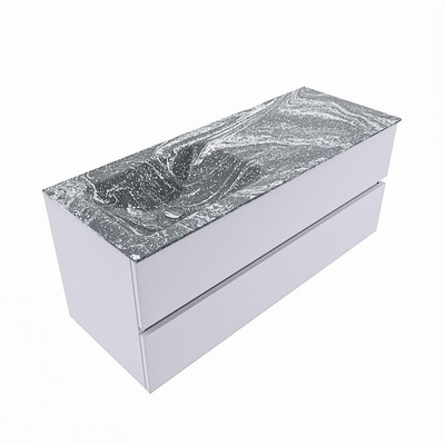 Mondiaz VICA-DLUX Ensemble de meuble de salle de bain - 120cm - meuble sous-vasque cale - 2 tiroirs - lavabo encastrée cloud gauche - sans trous de robinet - version haute de 60cm - lave