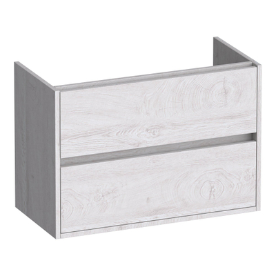 BRAUER Adore wastafelonderkast ondiep - 80x39x55cm - 2 softclose lades - greeploos - 1 sifon uitsparing - Forest Seashell