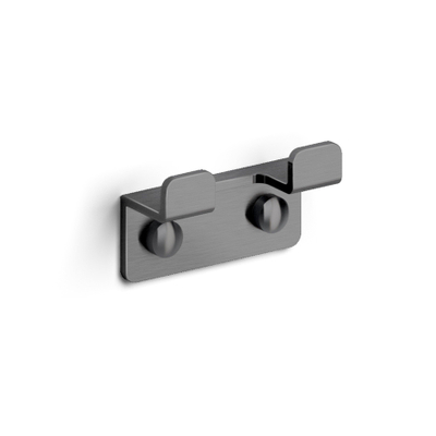 Clou Fold dubbele haak gunmetal geborsteld PVD