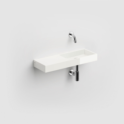 Clou Mini Wash Me lave-mains 56x19cm gauche sans bonde pierre minérale Blanc
