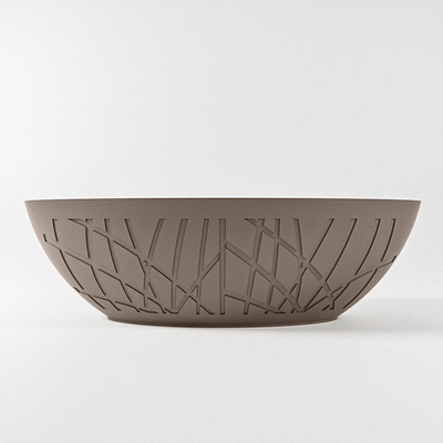 MONDIAZ HOLM Baignoire îlot - 180x85cm - Fumée/talc
