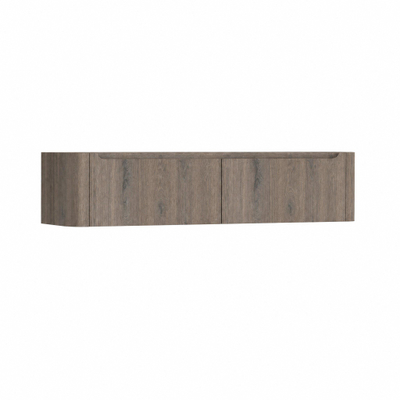 H&R Badmeubelen Juice Wastafelonderkast - 180x45x40cm - afgeronde hoeken - 2 lades - geïntegreerde greep - Tucson oak