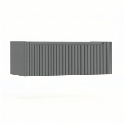 H&R Badmeubelen Juice Wastafelonderkast - 120x45x40cm - rechterhoek afgerond - 3D-front - 2 lades - geïntegreerde greep - petrol mat