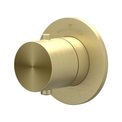 IVY Concord Partie apparente - robinet d'arrêt encastré à débit - symmetry - rosace ronde - ACIER INOX 316 - or brossé mat PVD