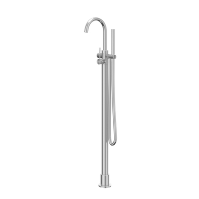 IVY Concord Mitigeur de bain autoportant - bec pivotant - 150cm - flexible de douche - douchette stick - RVS316 - brossé