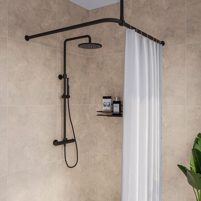 Sealskin Seallux Barre rideau de douche - 2.8x2.8x90cm - angle - noir