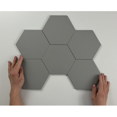 ÉCHANTILLON Terravito Bereno carreau mural et de sol - 15x17cm - 9mm - Hexagone - Gris mat brillant