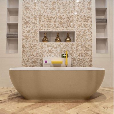 MONDIAZ ROCK Baignoire îlot - 170x70cm - couleur Plata / Talc