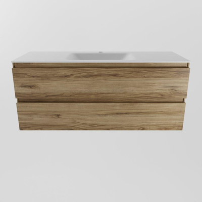 Mondiaz Aivy badmeubelset - 120x45x50cm - 1 kraangat - 1 wasbak talc Solid surface - Midden - 2 lades - Zonder spiegel - Melamine Chai