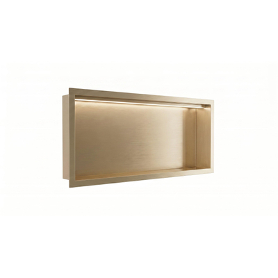 Fortifura Galeria Niche encastrée - 30x60x7cm - éclairage LED - laiton brossé