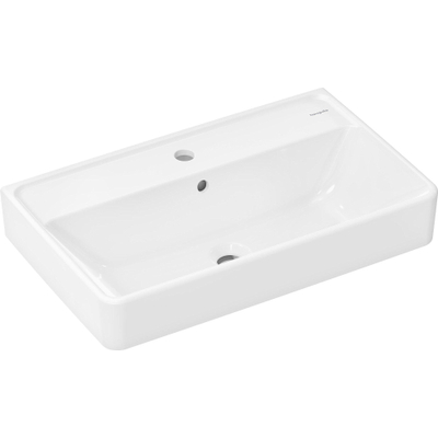Hansgrohe Xanuia Q Wastafel/Fontein - 65x39cm - inbouw - 1 kraangat - met overloop - smartclean - compact - glans wit
